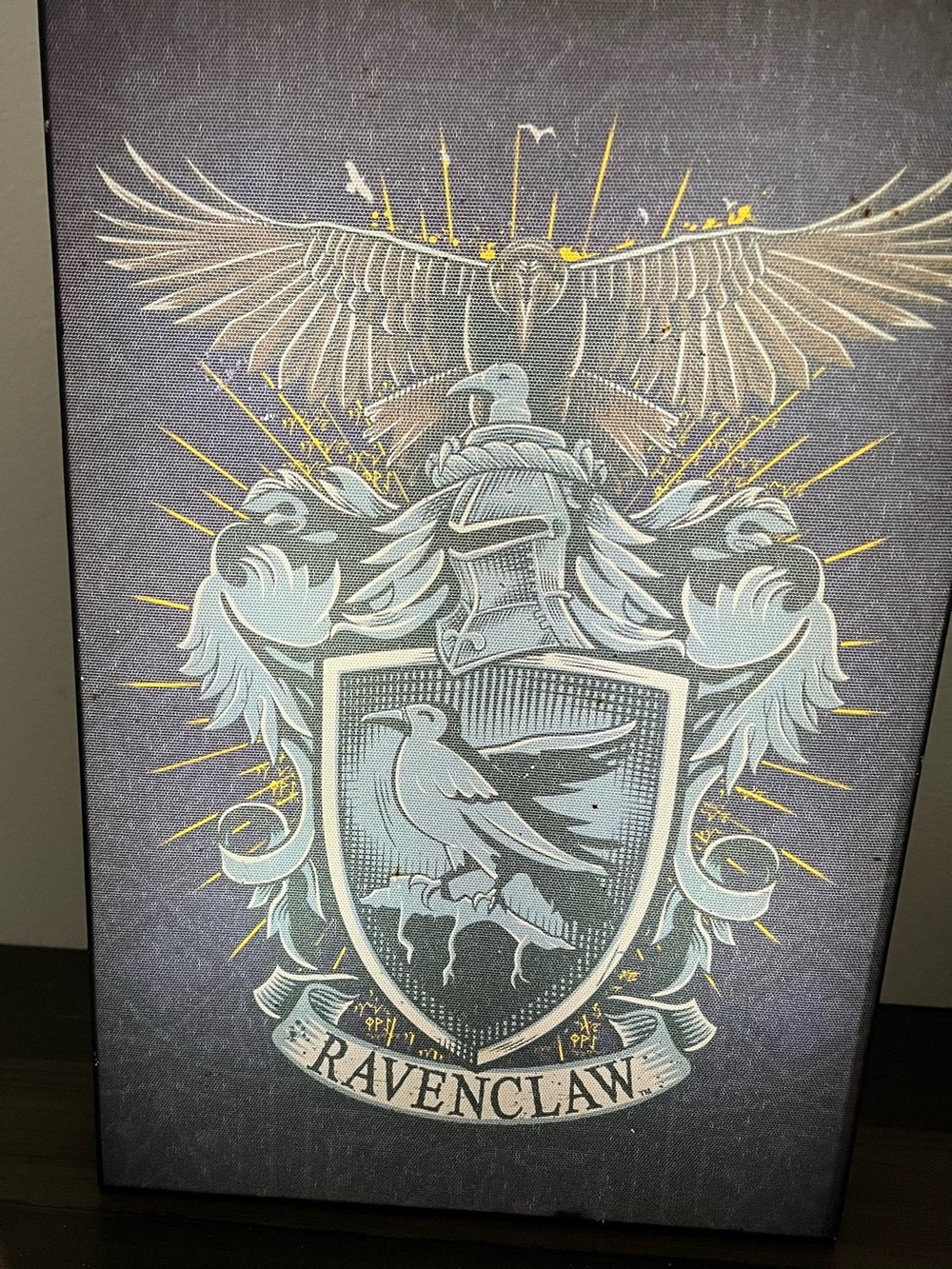 Ravenclaw Crest Canvas Wall Art - Blue and Gold